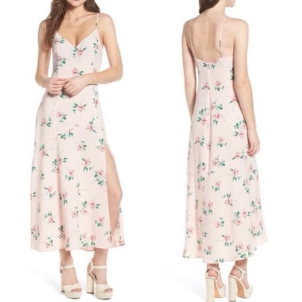 Lush Pink Floral Slip Dress [Size: S; never worn]